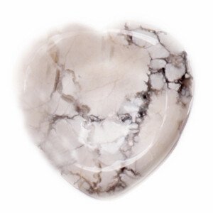 Howlit bílý masážní hmatka srdce - cca 4 cm