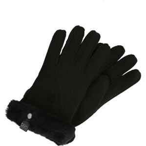UGG Prstové rukavice 'Shorty Glove with leather trim' černá