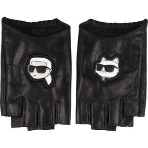 Karl Lagerfeld Prstové rukavice 'Ikonik 2.0' béžová / černá / bílá