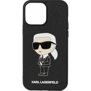 Karl Lagerfeld Pouzdro na smartphone ' Ikonik 2.0 iPhone 14 Pro ' béžová / černá / bílá