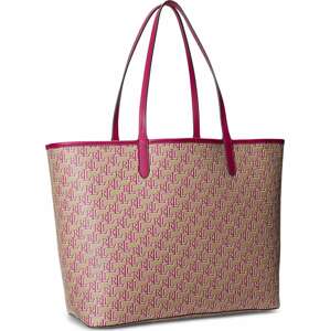 Lauren Ralph Lauren Nákupní taška 'COLLINS' tmavě béžová / pink / bílá