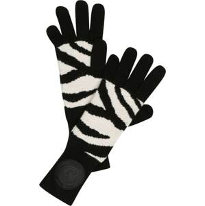 MICHAEL Michael Kors Prstové rukavice černá / offwhite