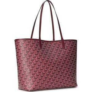 Lauren Ralph Lauren Nákupní taška 'COLLINS' vínově červená / bílá