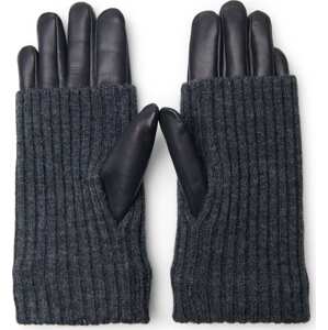 Zizzi Prstové rukavice 'GIA' černá / černý melír