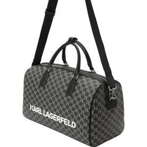 Karl Lagerfeld Taška Weekender čedičová šedá / černá / bílá
