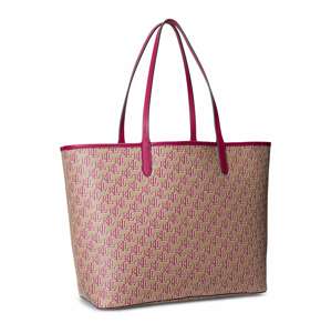 Nákupní taška 'Collins' Lauren Ralph Lauren tmavě béžová / pink / bílá