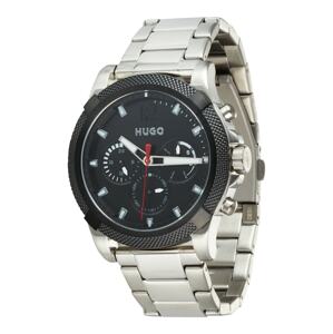 Analogové hodinky HUGO černá / stříbrná