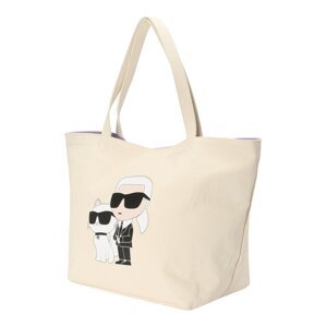 Nákupní taška Karl Lagerfeld černá / offwhite / barva bílé vlny