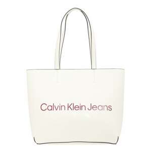 Nákupní taška Calvin Klein Jeans tmavě fialová / bílá