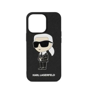 Pouzdro na smartphone 'Ikonik iPhone 14' Karl Lagerfeld černá / bílá