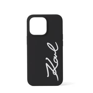 Pouzdro na smartphone 'Signature Logo iPhone 13 Pro' Karl Lagerfeld černá / bílá