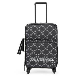 Kufr na kolečkách 'Monogram Jacquard 2.0' Karl Lagerfeld šedá / bílá