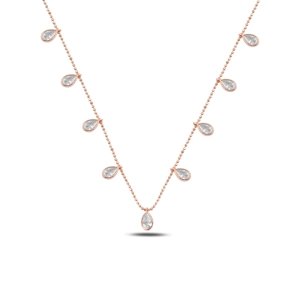 OLIVIE Stříbrný náhrdelník KAPKY ROSE 4781 Ag 925; ≤3,8 g.