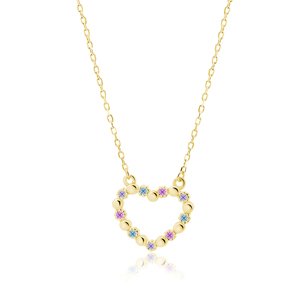 OLIVIE Stříbrný náhrdelník SRDCE GOLD 5195 Ag 925; ≤2 g.