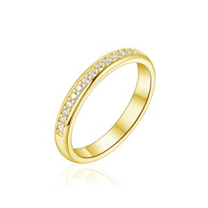 OLIVIE Snubní stříbrný prsten PRAMÍNEK GOLD 8584 Velikost prstenů: 10 (EU: 62-64), Pohlaví: Dámské Ag 925; ≤1,9 g.