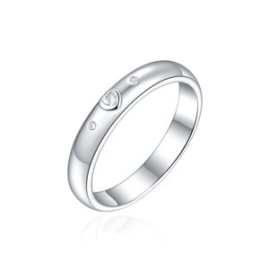 OLIVIE Snubní stříbrný prsten SRDCE 8587 Velikost prstenů: 8 (EU: 57-58), Pohlaví: Dámské Ag 925; ≤2,7 g.