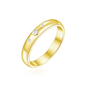 OLIVIE Snubní stříbrný prsten SRDCE GOLD 8588 Velikost prstenů: 10 (EU: 62-64), Pohlaví: Dámské Ag 925; ≤2,7 g.