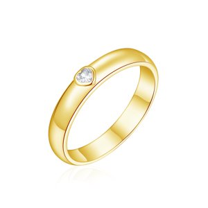 OLIVIE Snubní stříbrný prsten SRDCE GOLD 8588 Velikost prstenů: 12 (EU: 68-70), Pohlaví: Pánské Ag 925; ≤2,7 g.