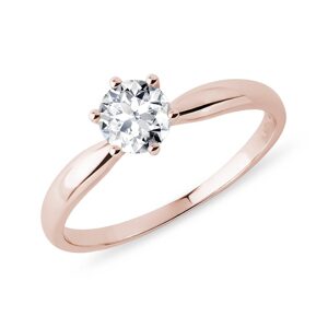 Prsten s 0,5ct lab grown diamantem v růžovém zlatě KLENOTA