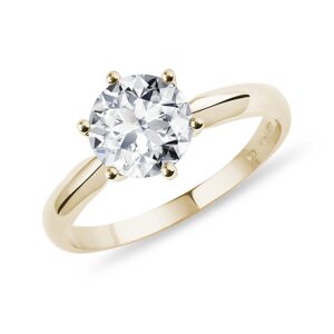 Zásnubní prsten ze žlutého zlata s 1ct diamantem KLENOTA