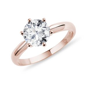 Zásnubní prsten z růžového zlata s 1ct diamantem KLENOTA