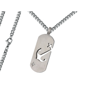 Pánský náhrdelník Známka s kotvou Typ řetízku: Řetízek chirurgická ocel 55 cm x 0,35 cm plochý 2634/RET2