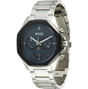 BOSS Black Analogové hodinky tmavě modrá / stříbrná / bílá